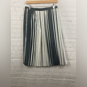 Anthony Richards Womens Plus Size 14 Black & White Pleaded Midi Broom Skirt